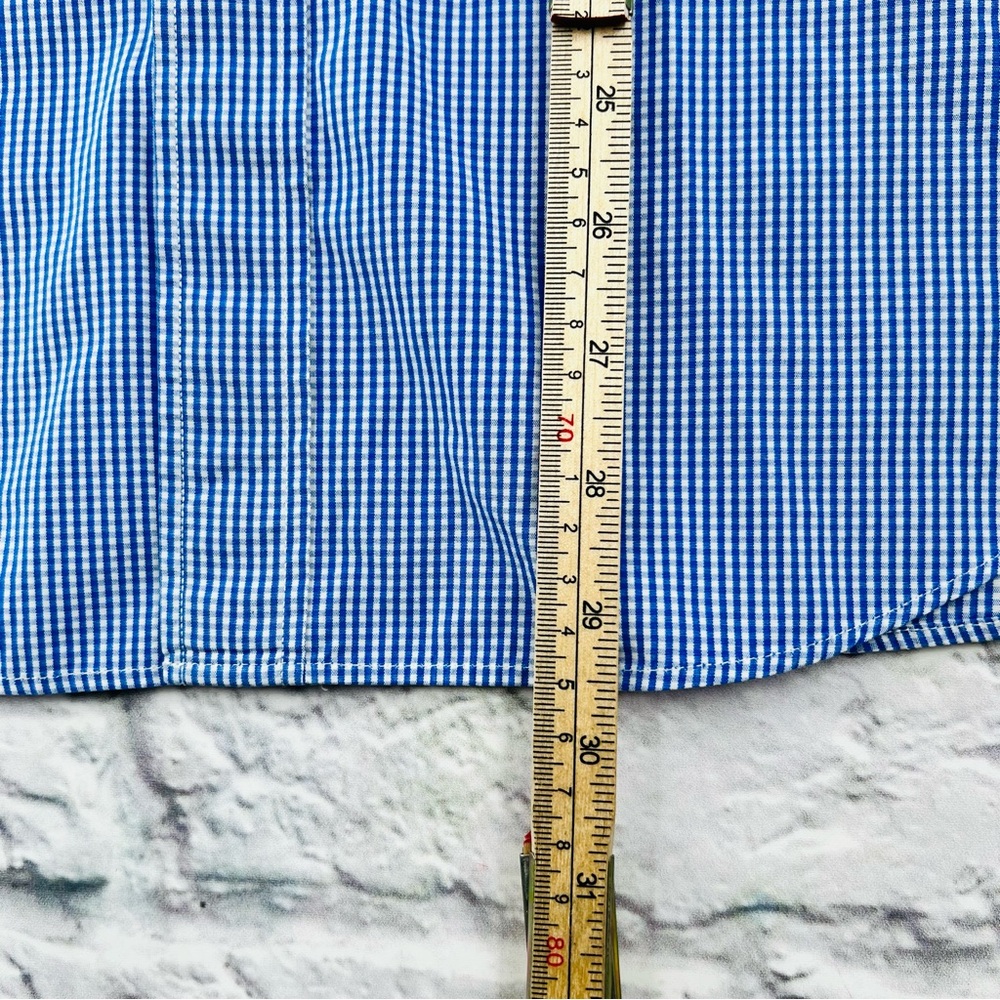 J. Crew Factory Thompsons Shirtings Men's M 15-15.5 Blue White Micro Check - Picture 8 of 9